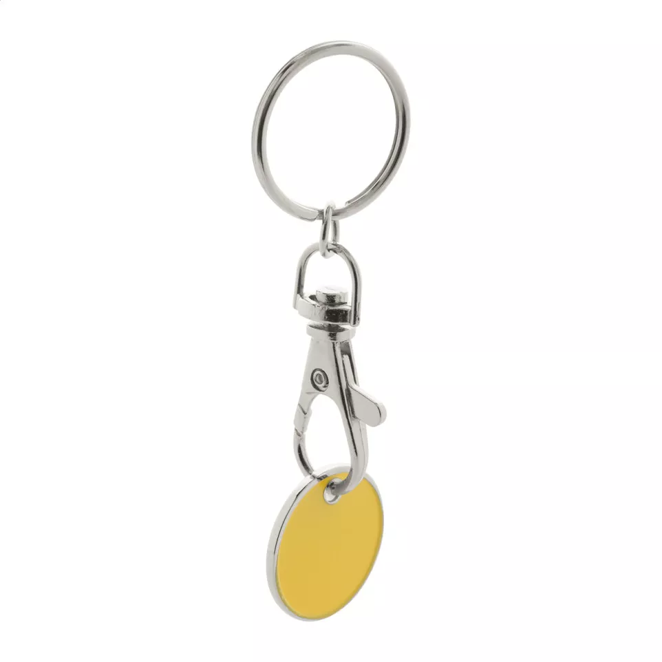 Eurocoin yellow  trolley coin keyring 