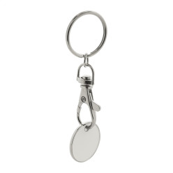 Eurocoin wit  winkelwagenmuntje sleutelhanger 