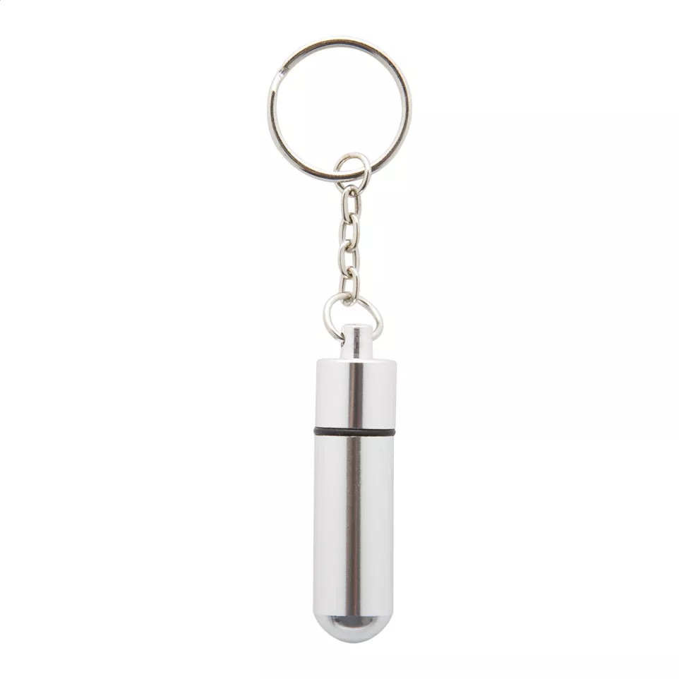 Carrypill argenté  porte-clés pilulier 