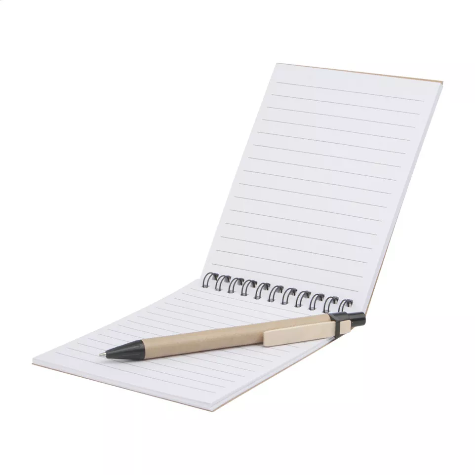 Negundo natural black notebook with pen 