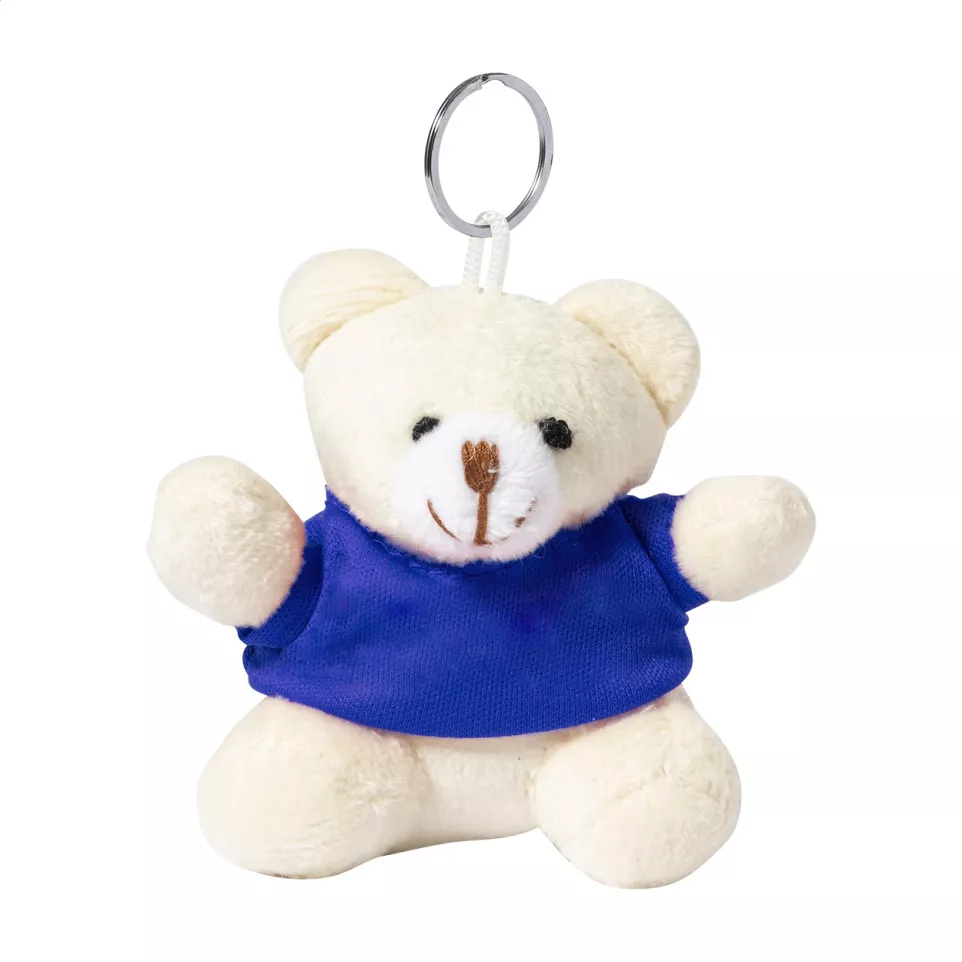 Keyted blue  plush teddy bear keyring 