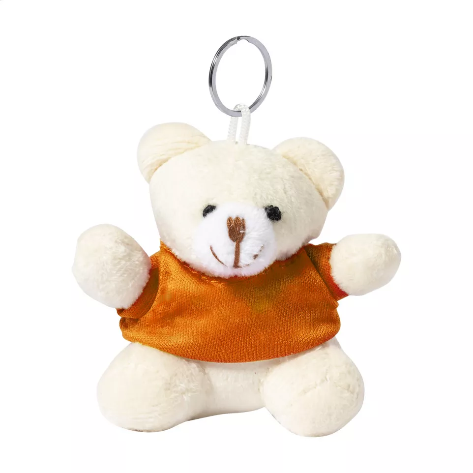 Keyted orange  plush teddy bear keyring 