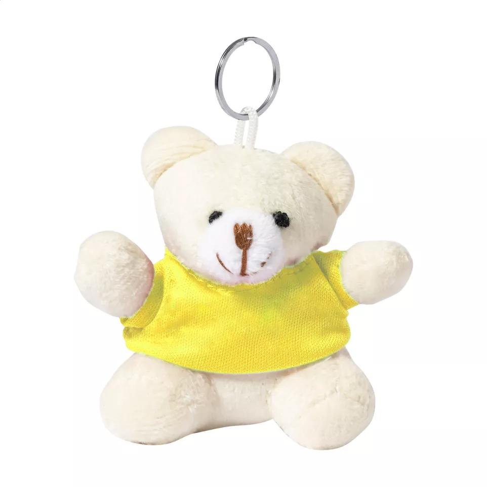 Keyted yellow  plush teddy bear keyring 