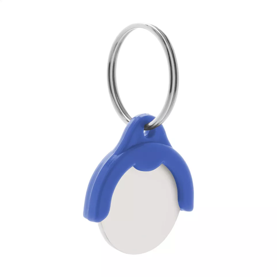 Token blue  trolley coin keyring 