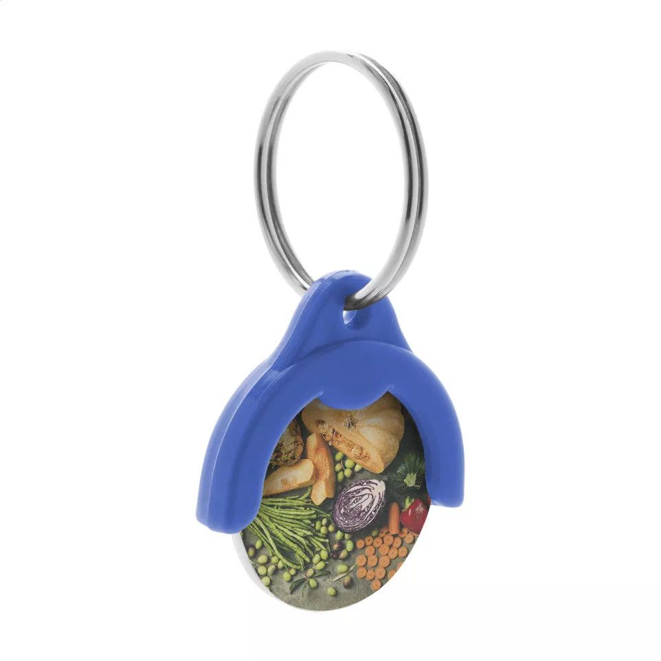 Token blue  trolley coin keyring 