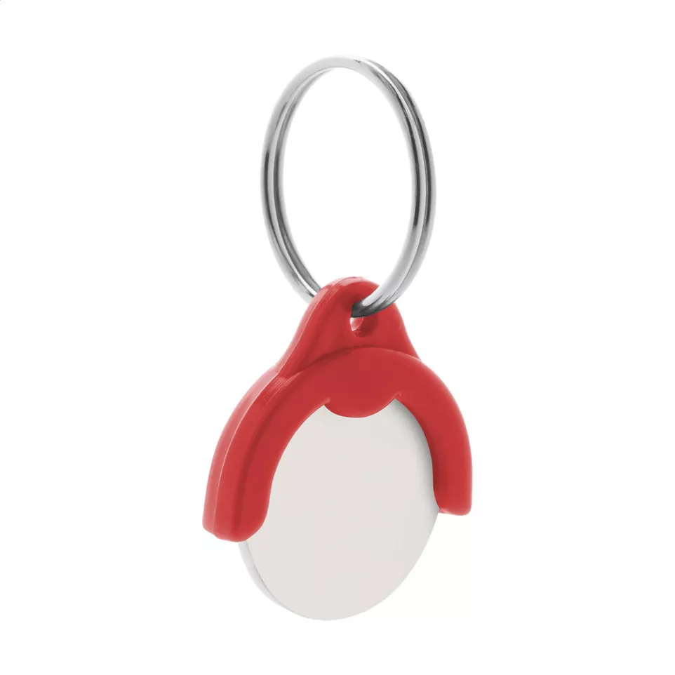 Token red  trolley coin keyring 