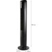 Domo ventilateur colonne avec éclairage d'ambiance, hauteur 110 cm, noir