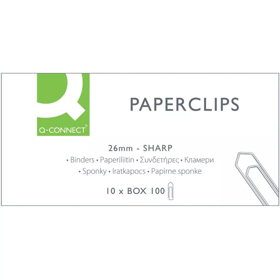 Q-CONNECT papierklemmen, 26 mm, doos...