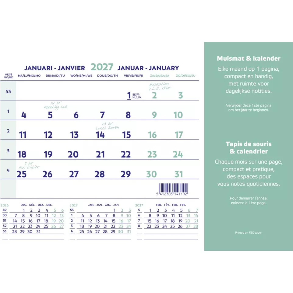 Brepols Mouse Pad and Calendar 23x18...