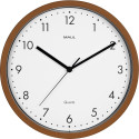 MAUL wandklok Grain, quartz, diameter 31 cm, kunststof kader, donker hout