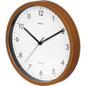 MAUL wandklok Grain, quartz, diameter 31 cm, kunststof kader, donker hout