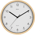 MAUL wandklok Grain, quartz, diameter 31 cm, kunststof kader, licht hout