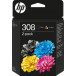 HP cartouche d'encre 308, 120 - 160 pages, OEM 6L6S6UE, noir + 3 couleurs