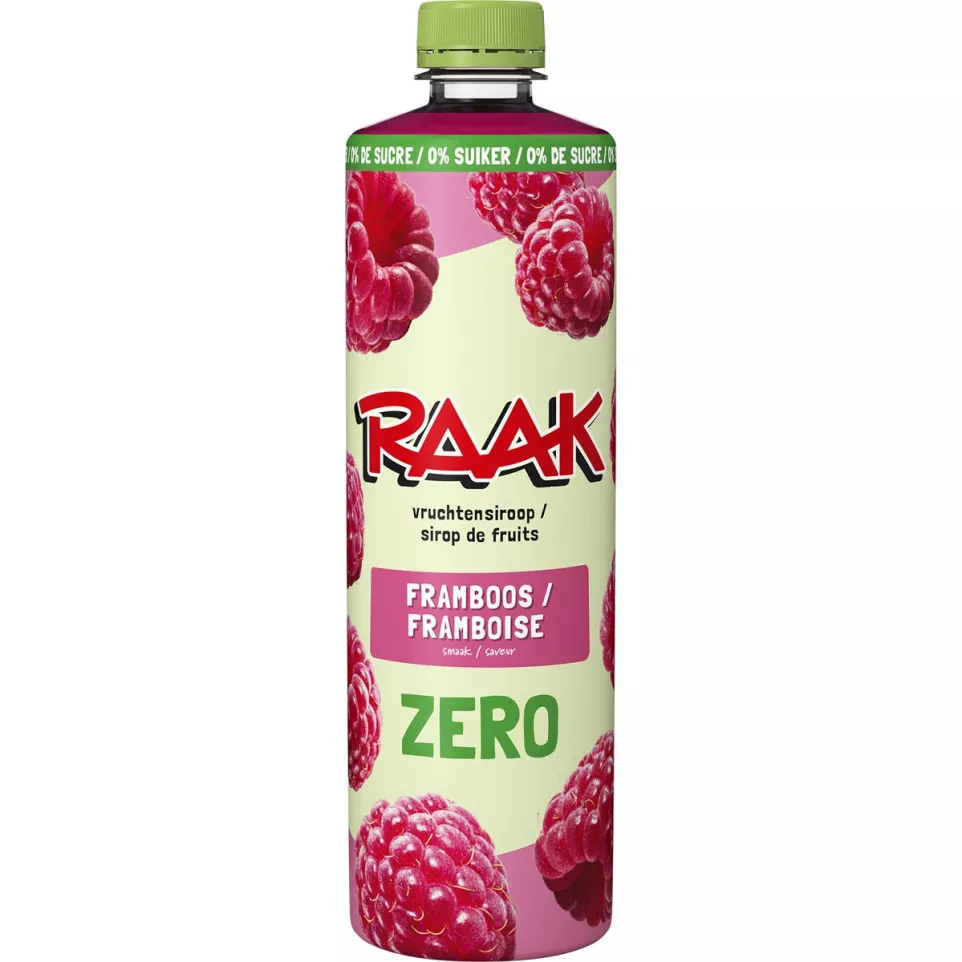 Raak siroop framboos Zero Sugar, fles...