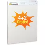 Post-it meeting chart, ft 63,5 x 77,5 cm, blanco, 30 feuilles, pacquet de 4 + 2 GRATUIT