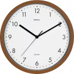 MAUL horloge murale Grain, quartz, diamètre 31 cm, cadre en plastique, bois foncé