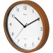 MAUL wandklok Grain, quartz, diameter 31 cm, kunststof kader, donker hout