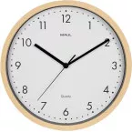 MAUL wandklok Grain, quartz, diameter 31 cm, kunststof kader, licht hout