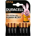 Duracell piles Plus 100%, AAA, blister 6 pièces