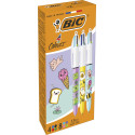 Bic 4-kleurenbalpen Kawai, doos van 12 stuks, assorti