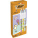 Bic 4-kleurenbalpen Kawai, doos van 12 stuks, assorti