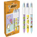Bic 4-kleurenbalpen Kawai, doos van 12 stuks, assorti