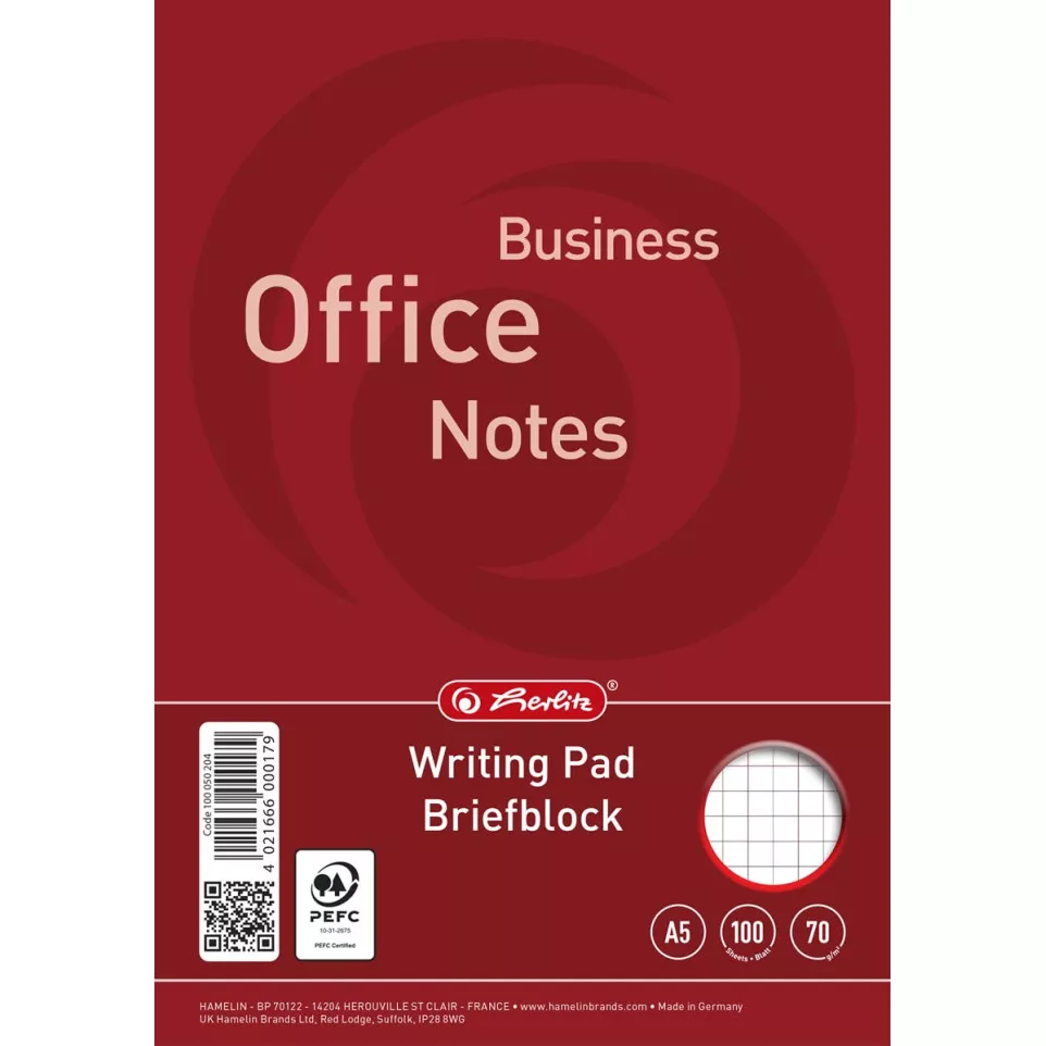 Herlitz schrijfblok, ft A5, 70 g/m²,...