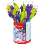 Maped Kidy Learn crayons HB, avec guide doigts, présentoir de 22 pièces