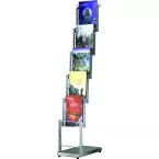 Europel Floor Standing Document Display Stand A4 5 Compartments