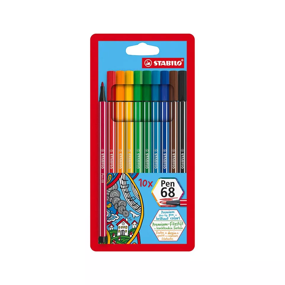 STABILO PEN 68 feutre, étui de 10...