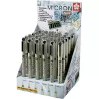 Sakura Pigma Micron Black Fineliner Pens Assorted Tip Sizes Display of 36 Pieces