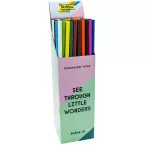 Papier transparent, display de 100 rouleaux en couleurs assorties