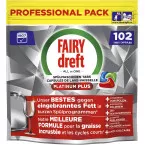 Dreft Pro Platinum Plus tablettes pour lave-vaisselle, Regular, paquet de 102 capsules