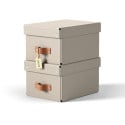 Leitz Puro boîte d'archives, small, A4, 7 litres, beige, paquet de 2 pièces