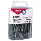 OFFICE products All-Purpose Clips 50 mm Metal Plastic Hanging Box of 40 Pieces