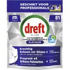 Dreft Pro Platinum tablettes pour lave-vaisselle, Regular, paquet de 81 capsules