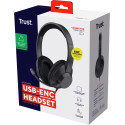 Trust Ayda Max casque à écouteurs, supra-auriculaire, connexion USB, avec réduction de bruit