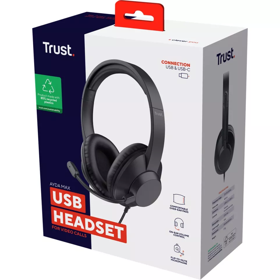 Trust Ayda Max casque à écouteurs,...