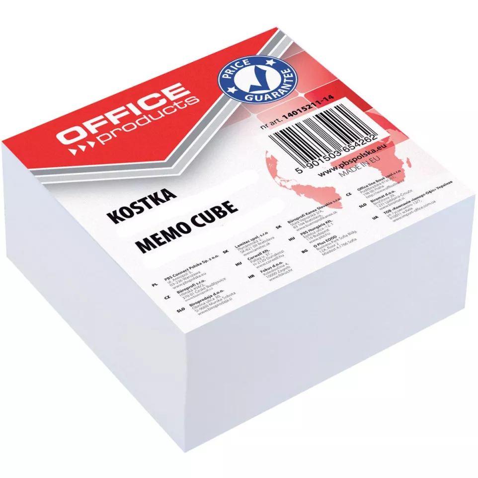 OFFICE products cube-mémo, collé, 8,5...
