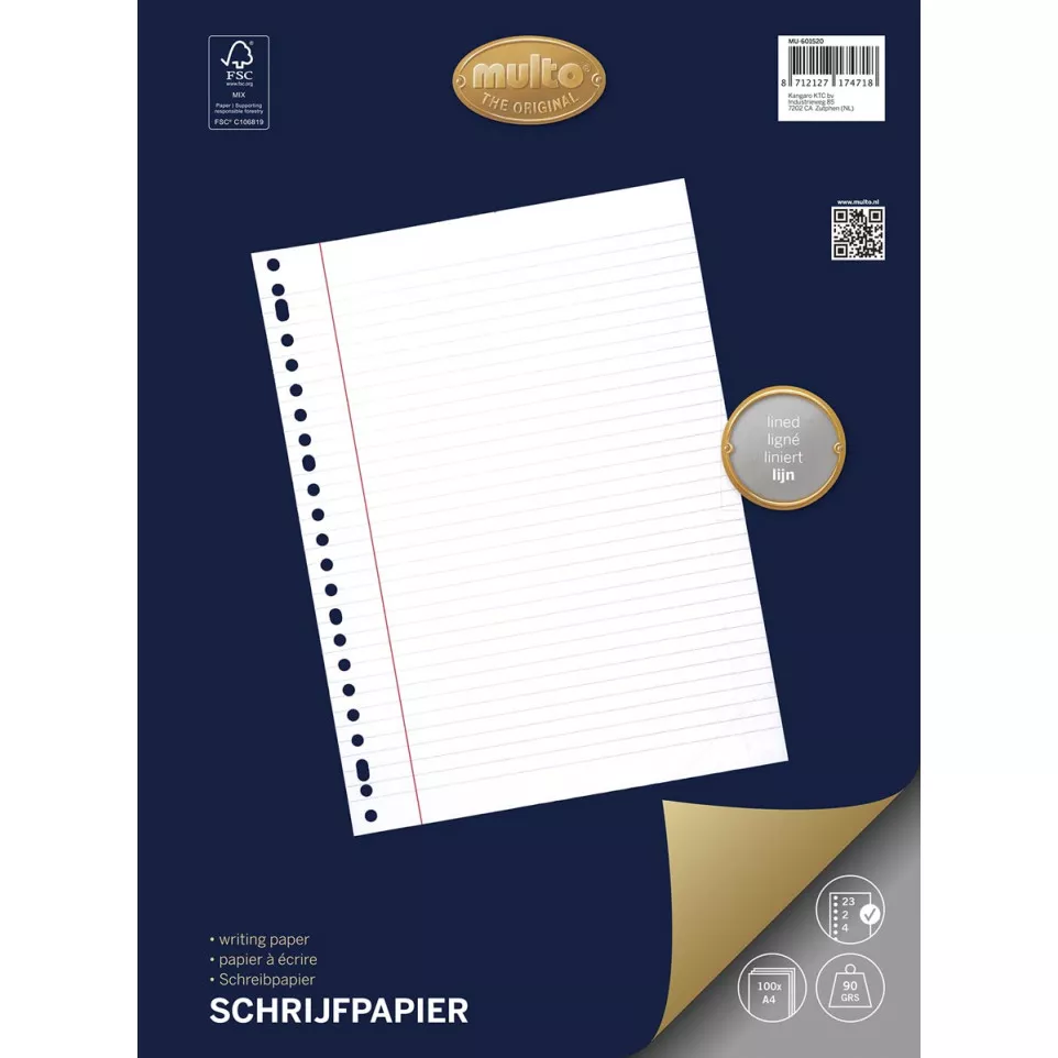 Multo 23-rings schrijfpapier van 100...