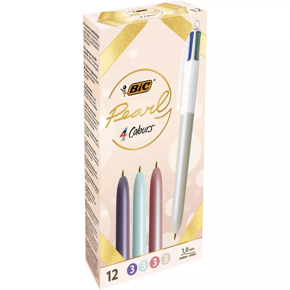 Bic 4-kleurenbalpen Pearl, doos van...
