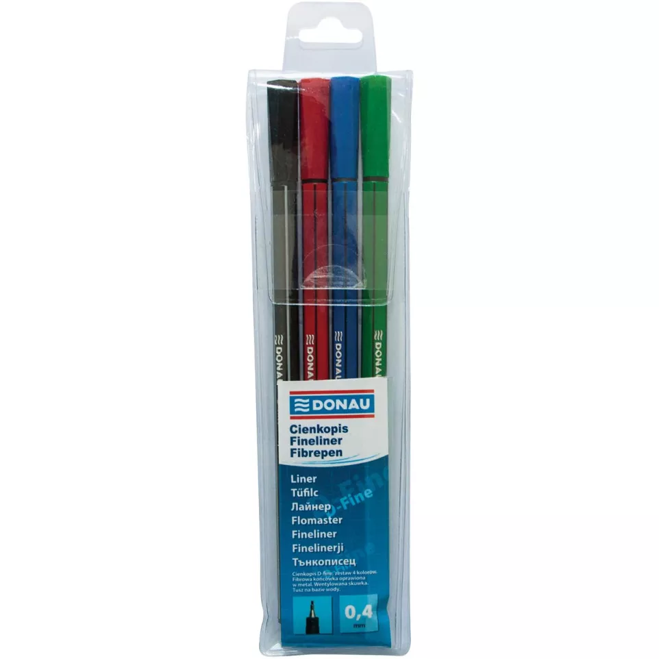 DONAU D-fine Fineliner, 0.4 mm, Set...
