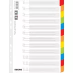 OFFICE products tabbladen, A4, karton, 11-gaatsperforatie, geassorteerde kleuren, 12 tabs