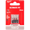 Milwaukee Shockwave Bits - TX 30 x 25 mm / 3pce