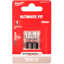 Bits Shockwave Milwaukee - TH 20 x 25mm (x3) / 3pce