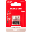 Milwaukee Shockwave TX10 x 25mm Impact Screwdriver Bits Pack of 3