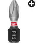Milwaukee Shockwave Impact Duty PH2 x 25mm Screwdriver Bits Pack of 3