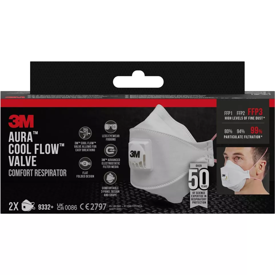 3M Aura 9332+ Comfort Cool Flow...