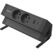 Fellowes contactdoos Power Desk 2, 2 stopcontacten + 1 x USB-A + 1 x USB-C, zwart, voor België