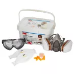 3M kit de protection individuelle professionnel, protection respiratoire, oculaire et auditive
